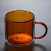 Vaso de vidrio de doble capa colorido para desayuno, café, leche fresca, pequeño, con asa, vaso para jugo, vaso de 250 ml