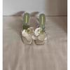 Sandalias de Tanga de Verano Decoradas con Flores Frescas, Zapatos de Playa Elegantes de Moda Nuevo Estilo de Hada Francesa