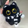 Lindo Gato Negro Punk Muñeca Colgante Peluche Juguete Collar de Rock Guitarra Peluche Llavero
