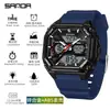 Reloj Electrónico Multifuncional Sanda para Hombre, Luminoso, Modelo Popular de Comercio Exterior, Reloj de Pulsera Cuadrado con Temporizador de Cuenta Regresiva y Alarma de Repetición