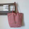 Bolsa de lona feminina grande capacidade 2024 nova bolsa de compras casual de outono bolsa de ombro listrada bolsa de viagem de classe