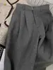 Altamente recomendado! Calça de lã grossa de perna larga para mulheres, nova coleção outono/inverno 2026, cintura alta, modelagem solta e emagrecimento, calça casual