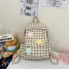 Mochila de Cuadros para Mujer, Bolso Escolar Versátil Estilo Coreano para Niñas, Mochila de Alto Valor Casual para Estudiantes en Redes Sociales