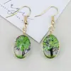 Pendientes de Hilo de Oro con Hilo de Vida, Árbol Pequeño, Flores Reales, Flores Secas, Flores de Encaje, Gypsophila, de Venta Caliente Transfronteriza Europea y Americana