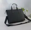 Maletín Cruzado para Hombre Bolso de Mano para Oficina de Negocios para Hombre Simple de Cuero Genuino Saffiano Gran Capacidad Color Sólido
