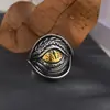 Anillo Ojo del Diablo para Hombre Estilo Frío Retro Anillo para Dedo Longan Moda Versátil Creativo Anillo Abierto