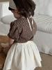 Conjunto de Camiseta de Lunares y Falda de Encaje para Niñas, Ropa de Verano para Niños, Ropa Fina Estilo Coreano para Niños, Conjunto de Verano para Bebé 2026