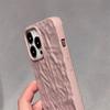 Ins pasta de frijol rosa patrón plisado para funda de teléfono Apple 15pro iphone14promax cubierta protectora de color sólido