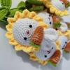 Buquê de flores de girassol de coelho tecido à mão, haste dobrável, próspero, fio Tang, decoração de casa, buquê acabado