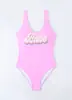 Traje de baño de una pieza para mujer, nuevo, de comercio exterior europeo y americano, estampado degradado, bikini bikini de AliExpress