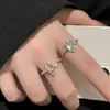Anillo de Saturno Gota de Agua para Mujer, Moda Geométrica, Simple y Elegante, Nuevo Estilo Popular, Anillo Abierto Ajustable, Anillo Único para Dedo Índice
