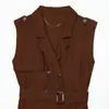 Atacado de Roupas Femininas Transfronteiriças Estilo Europeu e Americano Verão 2026 Novo Vestido Curto Casual Elegante e Fashion Sem Mangas com Cinto