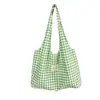 Bolsa Colete Xadrez Fresca e Simples Estilo Coreano, Leve e de Grande Capacidade, Adequada para Estudantes Indo para as Aulas e para o Trabalho, Bolsa de Mão Portátil para Mulheres