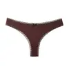 Estilo Explosivo Transfronterizo Otoño e Invierno Tanga Sexy de Encaje con Lazo Ropa Interior de Algodón Puro para Mujer Color Sólido Acanalado