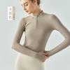 Traje de Yoga de Otoño e Invierno Dashu para Mujer de Manga Larga con Cuello Vertical y Media Cremallera, Top Deportivo Ajustado, Camiseta Fina y Transpirable, Traje de Fitness