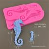 Vento do Oceano Tamanho Grande Pequeno 4 Cavalo-marinho Molde de Silicone Dobrável Açúcar Assar Chocolate Molde Decorativo Gesso Goma Gota Molde