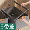 Caixa de armazenamento catiônica com tampa e estrutura de aço Cesta de armazenamento de novo estilo Guarda-roupa doméstico Caixa de armazenamento de calças de quarto Caixa