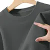 Sudadera de cuello redondo otoño invierno peso pesado con felpa interior cálida unisex casual diaria holgada versátil