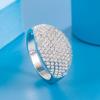 Calemei Anillo de Arco Circular de Diamantes Completos Más Vendido Anillo de Estrella Aliento de Bebé de Lujo Anillo de Compromiso de Circonio de Diamantes Completos con Forma de Concha