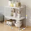 Prateleira de Armazenamento em Camadas para Bancada de Cozinha Prateleira de Armazenamento de Mesa Armário de Armazenamento Divisória Prateleira para Temperos Prateleira para Pratos e Panelas Novo Modelo