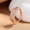 Adornos de Recursos Transfronterizos de Cruz Retorcida Europea y Americana Joyería Anillo de Amor Infinito con Línea Microincrustada de Circonita Anillo de Dedo Ajustable