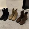 Botines Delgados de Tacón Alto y Punta Cuadrada para Mujer, Botines Elegantes y Versátiles Estilo Coreano, Botas tipo Martin para la Temporada Otoño e Invierno 2026