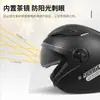 Capacete de Moto com Espelho Duplo, Bateria, Capacete para Veículo Elétrico, Capacete de Segurança Anti-Nevoeiro para Homens e Mulheres, Capacete Meio Capacete com Proteção Solar para Todas as Estações