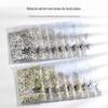 Strass para Nail Art Transfronteiriço DIY Strass Flat-Back, Pacote Completo de 1440 Strass A-Grade para Nail Art Decorações de Unhas Cristal para Salões de Unhas