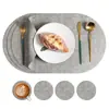 Mantel individual de cuero de PVC con estampado de tela estilo nórdico, impermeable, resistente al calor, tapete aislado para uso doméstico, mantel de mesa estilo occidental, mantel de mesa para hotel, doble cara