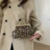 Bolsa Carteira Estampa de Leopardo Tendência 2026 Inverno Novo Estilo Corrente Moda Versátil Simples Casual Ombro Transversal Bolsa de Mão