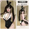 Uniforme de Menina Coelho Brincalhão e Fofo Lingerie Sexy Aberto no Peito Paixão Role-Play Conjunto Tentação 4165