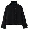 Ropa europea y americana para mujer transfronteriza, superventas de AliExpress, abrigo corto casual de moda estilo francés con cuello alto