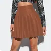 Saia plissada de PU estilo europeu e americano tamanho plus size saia feminina 2024 novo estilo transfronteiriço ins TM14