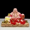 Estatua de Buda Maitreya de Mármol Blanco, Adorno de Buda Sonriente, Estatua de Buda Feliz de Vientre Grande para Adoración en el Hogar o Templo, Buda del Futuro