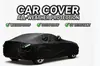 Funda para Coche, Todo Negro Tela 190t Recubierta de Plata, Funda Impermeable y a Prueba de Sol para Coche con Tiras Reflectantes, Parasol para Coche de Poliéster