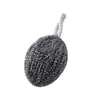 Esfera de lana de acero para lavar platos con cuerda para colgar, bola de limpieza de acero inoxidable, estropajo para ollas de cocina, herramienta para lavar platos, bola de lana de hierro, libre de óxido para uso doméstico