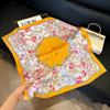 [Estilo Floral] Pañuelo de Seda Amazon Transfronterizo para Mujer 2025 Nuevo Regalo Delgado de Alta Gama para Mamá Pañuelo Cuadrado de 70