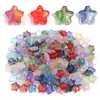 Contas de vidro com folha de ouro fosco e furos retos em formato de pentagramas, materiais para miçangas DIY para joias artesanais como brincos, colares e pulseiras