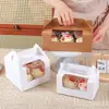 Caja de Empaque para Cupcakes de 2/4/6 Bolsita con Ventana Caja para Muffins Caja de Empaque para Postres Tartas Horneados