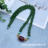 Collar al por mayor, cadena de madre, cadena de torre, zafiro de Taiwán, oro blanco, jade, puesto de suministro vivo, venderá regalos para hombres y mujeres