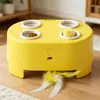 Juguete para Gatos Auto-entretenimiento Alivio del Aburrimiento Eléctrico Topo Eléctrico Arriba y Abajo Plumas Juguete de Caza para Gatos Resistente a los Arañazos Interactivo Juguete que Consume Energía