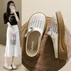 Pantuflas de Medio Uso Cerradas para Mujer, Modernas y Elegantes, Nuevas 2026, Transpirables de Malla, con Suela Suave y Suelas Gruesas Estilo Francés