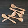Cuchara de Madera de Haya Natural, Cuchara de Postre, Cuchara para Helado, Cuchara de Café de Madera de Haya, Cuchara para Condimentos, Fabricante, Suministro Transfronterizo, Se Puede Imprimir Logo