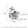 Moneda de Plata Pura S999, Charm de Cuentas Cruzadas del Caballo del Zodiaco, Estilo Chino Lindo y Auspicioso, Accesorio de Cuerda Trenzada DIY