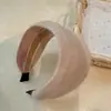 Faixa de Cabelo de Lã Simples e Elegante Estilo Coreano com Aba Larga para Mulheres, Faixa de Cabeça de Coroa Alta para Lavar o Rosto, Acessório de Cabelo Versátil e Moderno