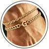 Pulseira Cuban Twist de Aço Inoxidável com 26 Letras para Comércio Exterior Transfronteiriço, Joia Fashion e Ajustável