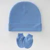 Comércio Exterior Europeu e Americano Touca Fetal para Recém-Nascido Luvas Faciais Anti-Arranhões Chapéu de Bebê Chapéu de Bebê Conjunto de Duas Peças Novo 821046