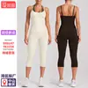 Conjunto de atuendo de yoga transfronterizo, secado rápido, espalda hermosa, cuello halter, camiseta de yoga con bloques de color, conjunto de atuendo deportivo de fitness para Pilates para mujeres