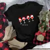 Camisetas Casuais Divertidas Femininas Gola Redonda Camiseta de Natal Gola Redonda