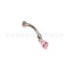F136 titanio barra curva punta cónica forma de serpiente colgante pendientes de botón clavo de ombligo G23 aleación de titanio joyería para piercing clavo de hueso de oído